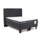 Cama Europea Duo Pocket + Topper + Respaldo Capitoné Full
