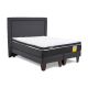 Cama Europea Funcional 2 Plazas + Respaldo + Topper