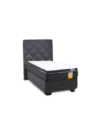 Cama Americana Funcional 1 Plaza + Respaldo Capitoné + Topper