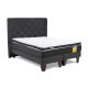 Cama Europea Funcional Full + Respaldo Capitoné + Topper