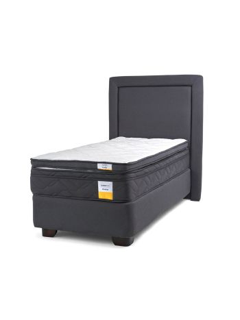 Cama Americana Eurotop + Topper + Respaldo 1 Plaza