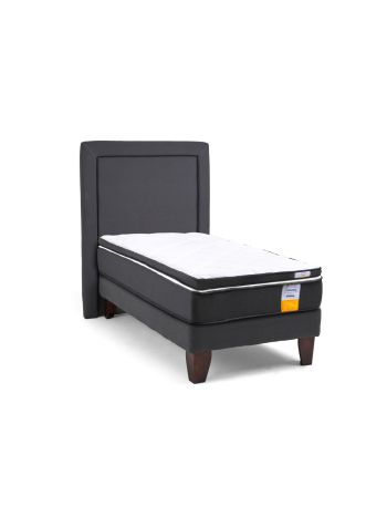 Cama Europea Funcional 1 Plaza + Respaldo + Topper
