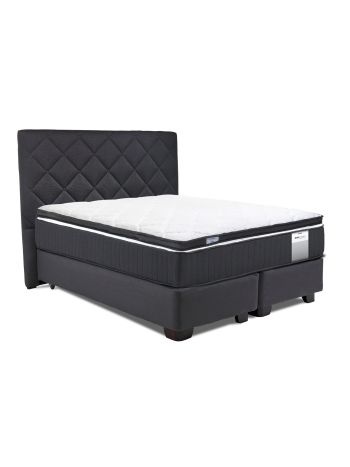 Cama Americana Duo Pocket Topper + Respaldo Capitoné 2 Plazas