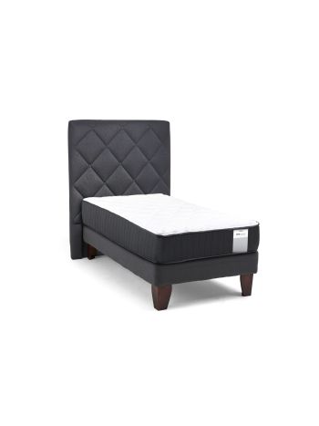 Cama Europea Duo Pocket + Respaldo Capitoné 1.5 Plaza Plus