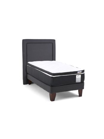 Cama Europea Duo Pocket + Topper + Respaldo 1.5 Plaza Plus
