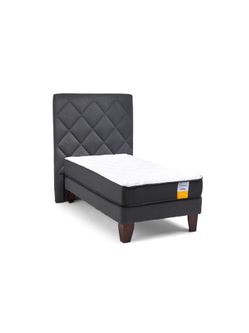 Cama Europea Funcional 1 Plaza Plus + Respaldo Capitoné