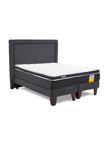 Cama Europea Funcional King + Respaldo + Topper