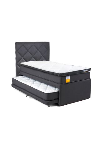 Cama Nido + Topper + Respaldo Capitoné Premium 105x200 cm
